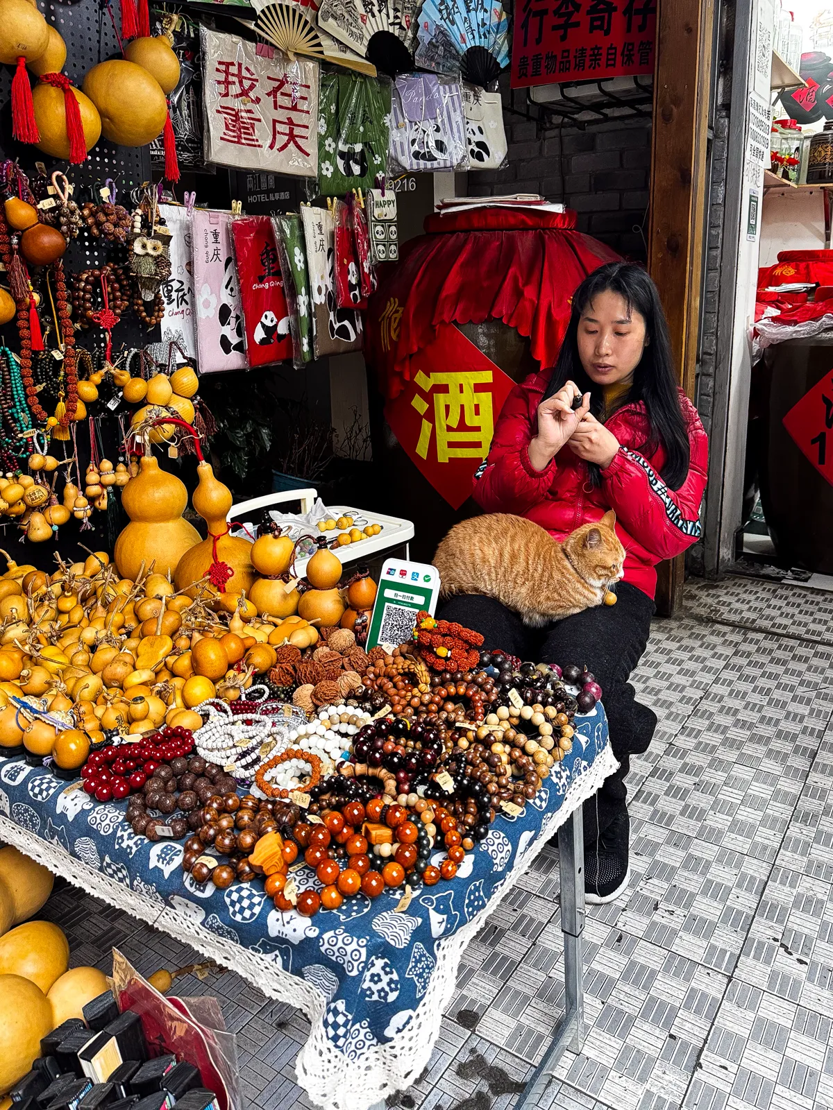 Ginger at the vendor stall