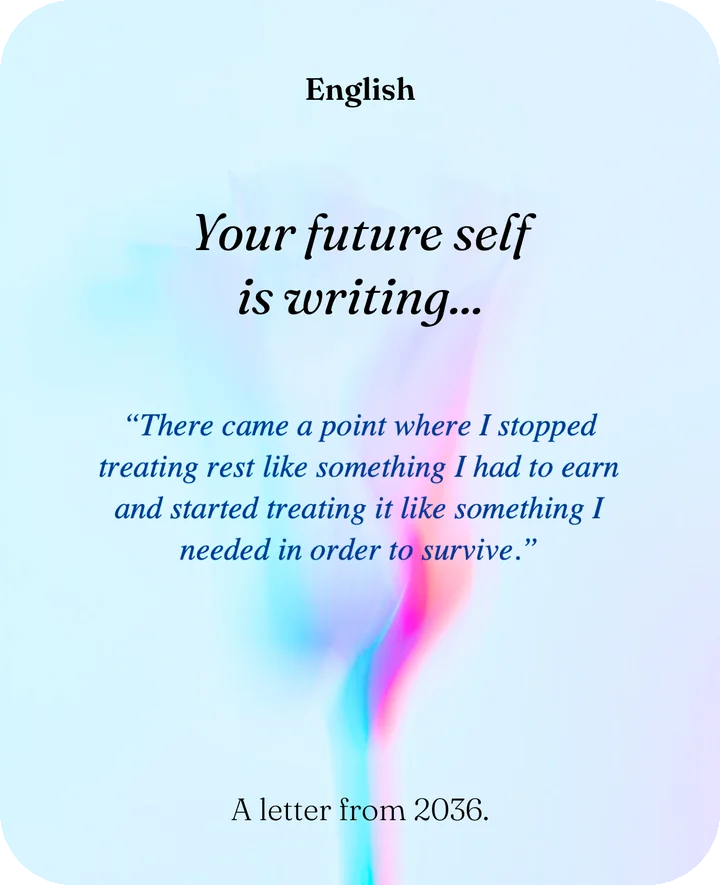 Letters from your Future Self, example card