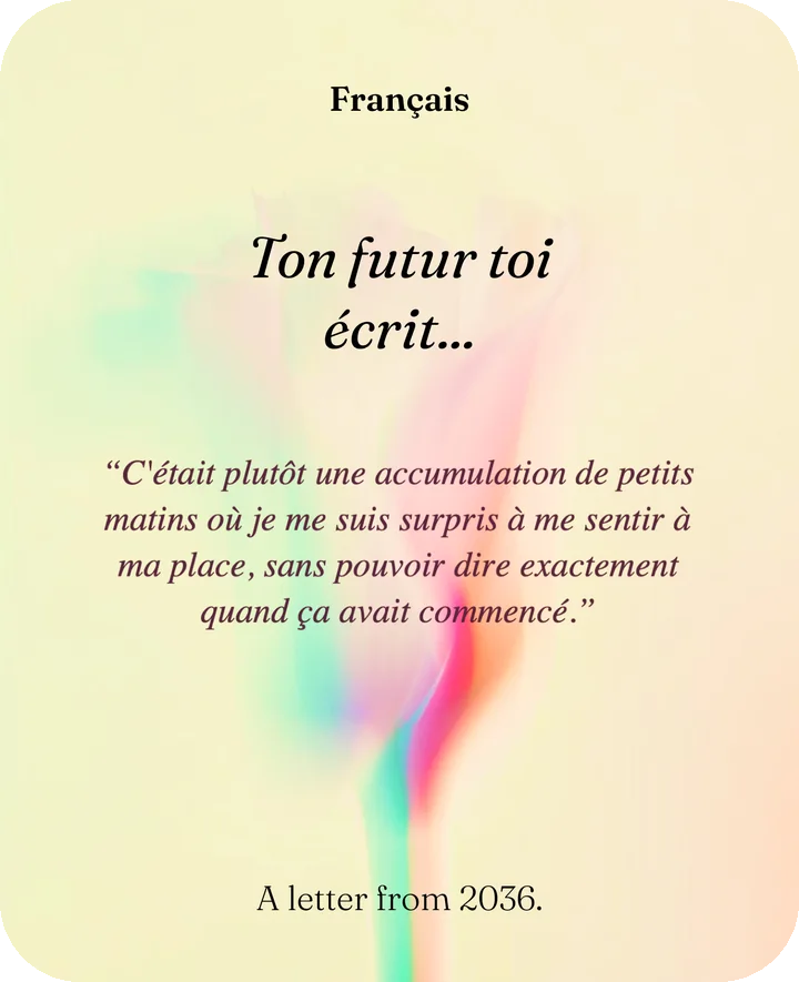 Letters from your Future Self, example card