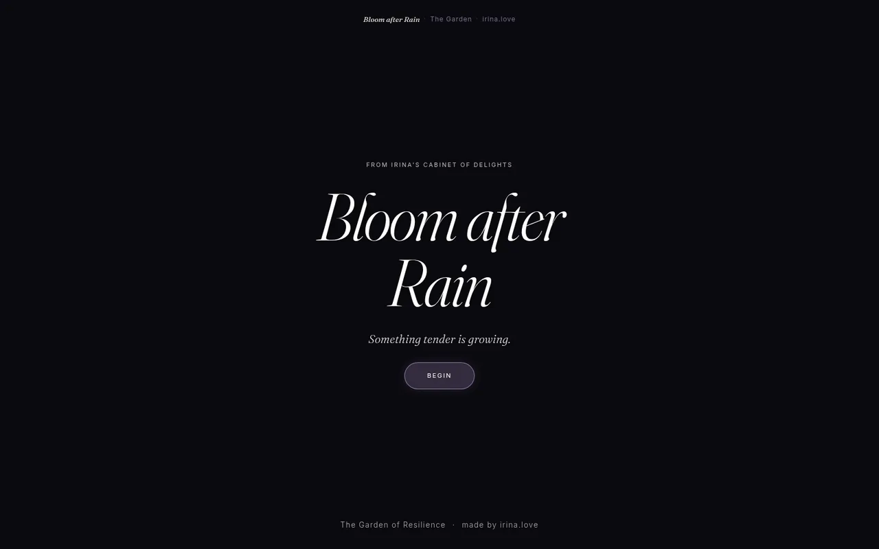 The Bloom after Rain website