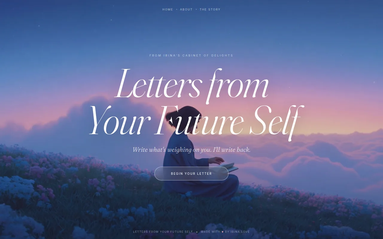 The Letters from your Future Self website